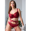 Эффектный пояс для чулок винного цвета Cherry gb-694/3 от Kinga