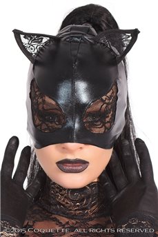 Игровая маска кошки с кружевом от Coquette